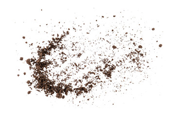 stain of soil, brown dirt ground powder, isolated graphic element