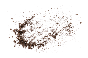 stain of soil, brown dirt ground powder, isolated graphic element