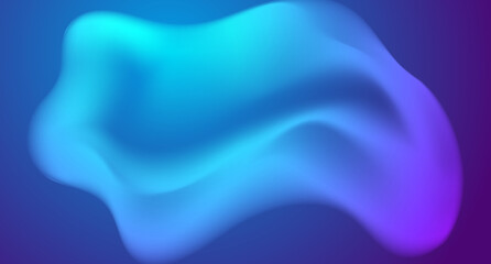 Abstract bright blue purple liquid gradient waves futuristic background. Glowing retro smooth wavy vector design
