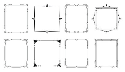 white background with picture square frame with black border.