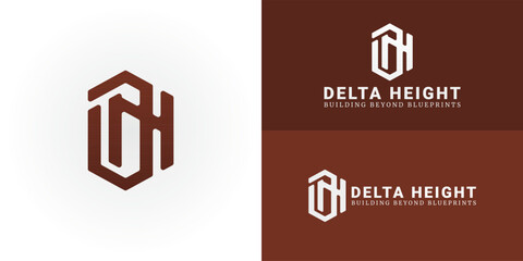 DH's logo features a modern hexagon, ideal for architecture and construction. It symbolizes strength, precision, and innovation, making it perfect for firms building the future.