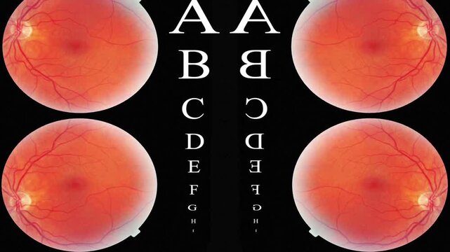 Advanced eye scan of the optic nerve and eye chart