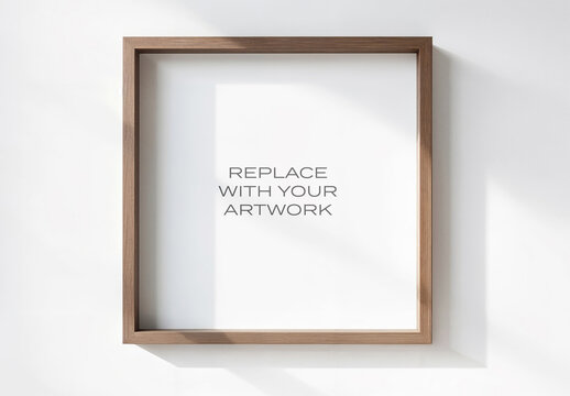 Frame Interior Canvas Wall Art Poster Room Mockup Template Blank Paper Texture