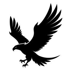 Minimalist Black Eagle in Flight