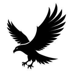 Minimalist Black Eagle in Flight