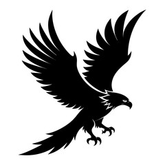 Minimalist Black Eagle in Flight