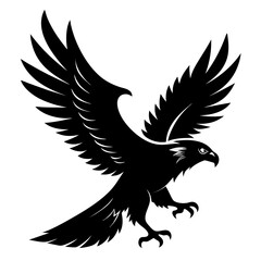 Minimalist Black Eagle in Flight