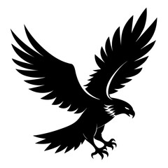 Minimalist Black Eagle in Flight