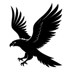 Minimalist Black Eagle in Flight