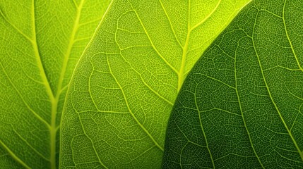 Bright green abstract background using natural leaf textures in artistic composition
