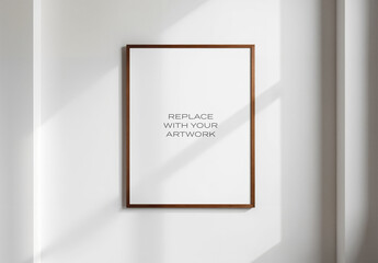 Frame Interior Canvas Wall Art Poster Room Mockup Template Blank Paper Texture
