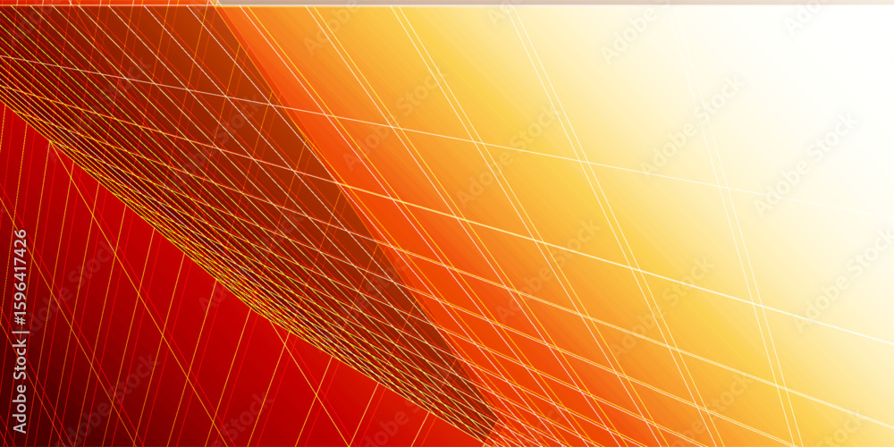 Aufkleber abstract gradient background with geometric lines in red and orange tones
