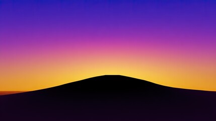 Obraz premium The giant sun sets behind isolated red hills in a tranquil desert, the sky and gradient colors, with halos, cinematic blooming effects, stunning sunset lights, and vibrant beauty.