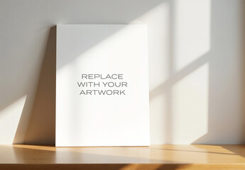 Frame Interior Canvas Wall Art Poster Room Mockup Template Blank Paper Texture