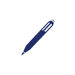 Blue ballpoint pen isolated on a white background, an essential writing tool for office, school, or business