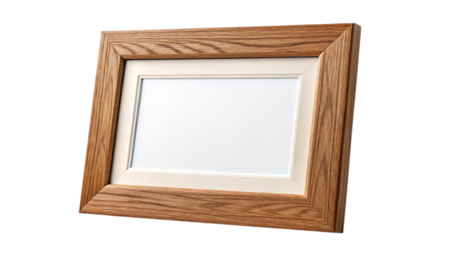 Wooden picture frame display mockup blank canvas art print family photo frame showcase your artwork 100 on transparent background
