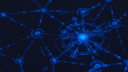 Big data technology data science analysis artificial intelligence generative ai deep learning machine learning algorithm neural flow network analytics innovation abstract futuristic. 3d rendering.