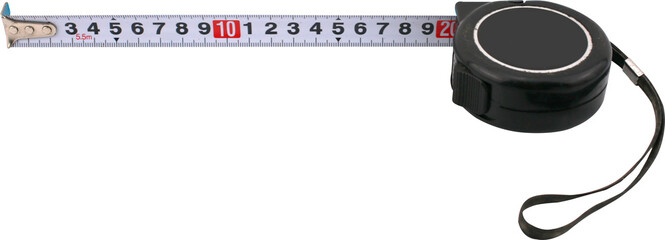 Tape measure on transparent background