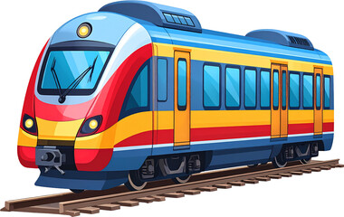 Illustration of train icon isolated on transparent background. PNG