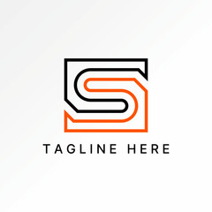 Logo design graphic concept creative premium vector stock image top sell letter S font line square motif 3D pattern aesthetic art flip monogram brand