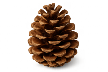 Ponderosa Pine Cone Standing on Transparent Background