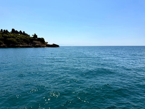 Island in the blue sea.