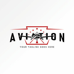 Logo design graphic concept creative premium vector stock image top sell aviation plane text flying pilot vacation tourism transport army historic jet
