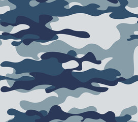blue vector camouflage background, texture marine pattern repeat
