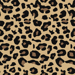 
leopard print vector illustration seamless pattern, fashion classic design with leopard spots