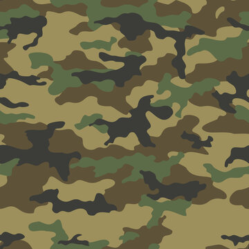 forest camouflage background army seamless pattern, vector illustration modern design