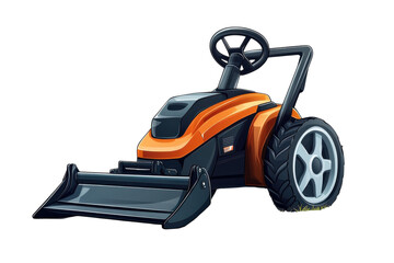 Fototapeta premium The tenacious spirit of a compact orange front loader ready to tackle any job with detailed on transparent background