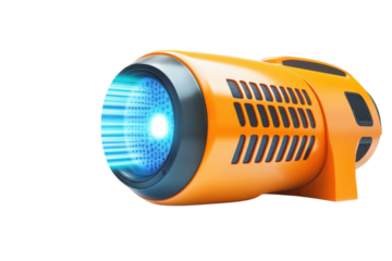 Unleashing the energy an abstract view of a stylized futuristic blaster emitting a powerful on transparent background