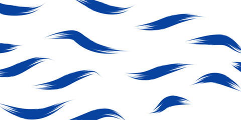 Seamless Wave Pattern, Hand drawn water sea modern vector background. Wavy beach brush stroke, curly grunge paint lines, Japan style watercolor illustration