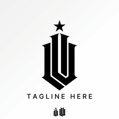 Logo design graphic concept creative premium vector stock image top sell initial LUI or LVI font gothic guard line aesthetic art taper monogram brand
