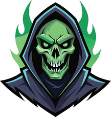 A grim reaper gaming mascot logo icon.