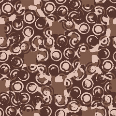 Polka dot blockprint seamless vector pattern. Neutral unisex whimsical style for wallpaper, backdrops and handmade print texture. All over vintage background. 