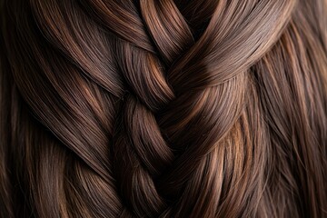 Naklejka premium A woman's hair is braided and has a shiny, golden color