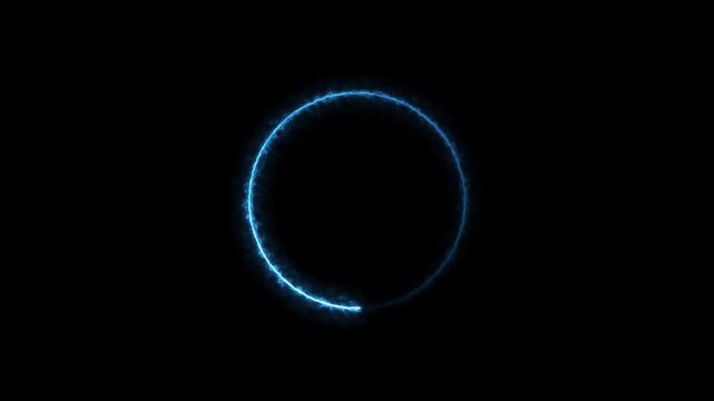 Glowing blue circle frame background animation. 