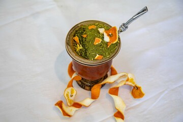 The most perfect, original and best yerba mate chimarrão in the world. With dehydrated orange peel...