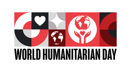 World Humanitarian Day. August 19. Holiday concept. Template for background, banner, card, poster with text. Vector EPS10 illustration.