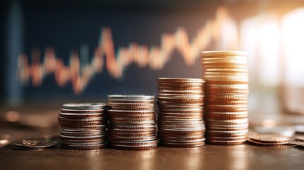 Financial Growth: Coin Stacks & Market Trends