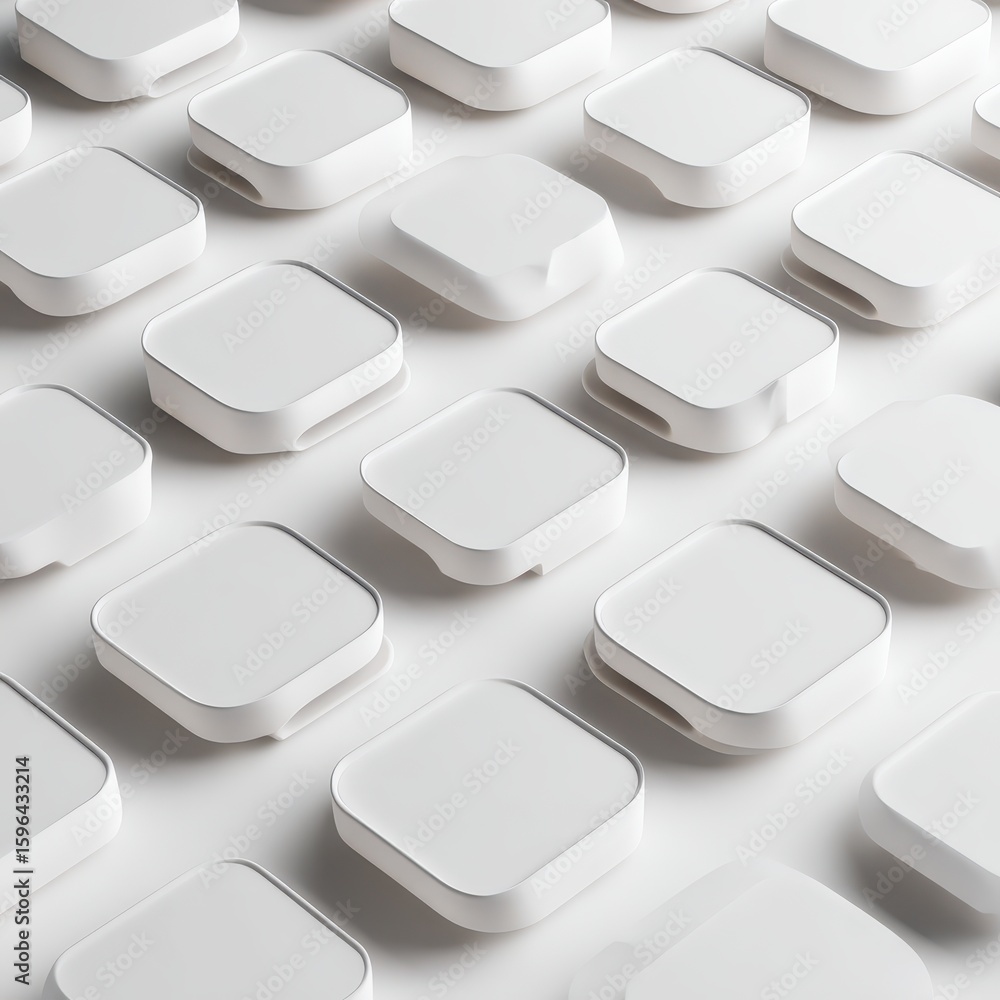 Poster white cases pattern, background diagonal array, tech accessories for design use