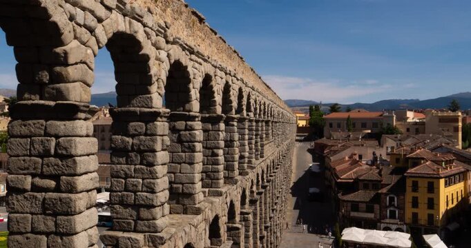 Aqueduct of Segovia Daytime Timelapse Spain