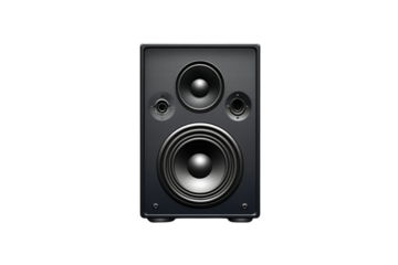 Powerfully echoing sound a lone speaker pulsates with energy bringing rhythm and life against on transparent background