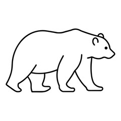 Solid Walking Bear Icon Design Minimalist Style for Wildlife and Nature Concepts