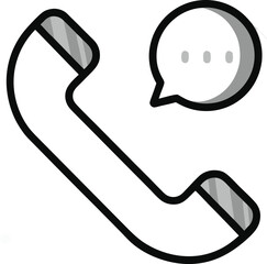 vector illustration of a icon with call and text.