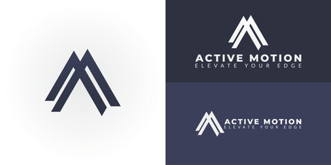 Dynamic AM emblem, perfect for ambitious sports and fitness brands. This modern logo represents peak performance, forward motion, and growth. Ideal for apparel, gyms, and training programs.