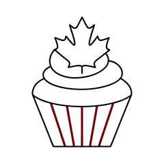 Cupcake with Maple Topping and Red Base Vector Illustration Design