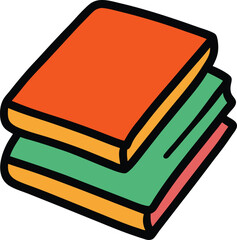 stack of school notebooks icon