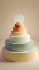 Pastel Cylinder Stack: Abstract Art for Design Projects & Backgrounds